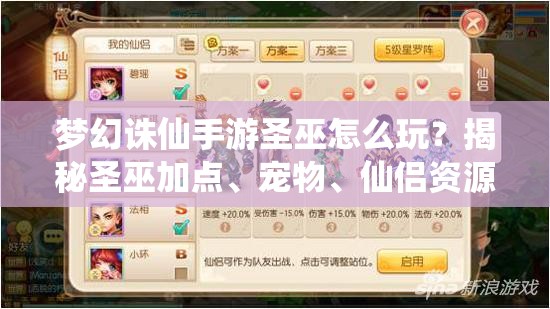 梦幻诛仙手游圣巫怎么玩？揭秘圣巫加点、宠物、仙侣资源管理的高效秘诀