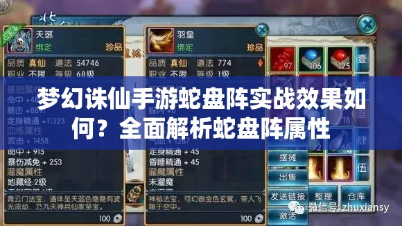 梦幻诛仙手游蛇盘阵实战效果如何？全面解析蛇盘阵属性