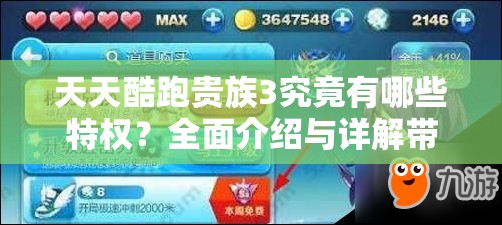 天天酷跑贵族3究竟有哪些特权？全面介绍与详解带你揭秘！