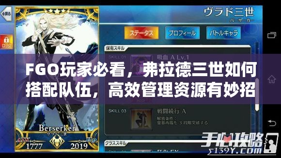 FGO玩家必看，弗拉德三世如何搭配队伍，高效管理资源有妙招？