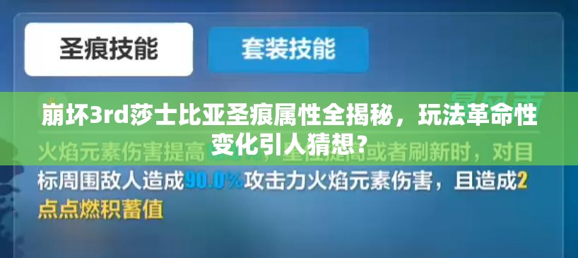 崩坏3rd莎士比亚圣痕属性全揭秘，玩法革命性变化引人猜想？