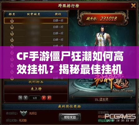 CF手游僵尸狂潮如何高效挂机？揭秘最佳挂机点位置！