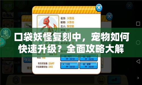 口袋妖怪复刻中，宠物如何快速升级？全面攻略大解析！