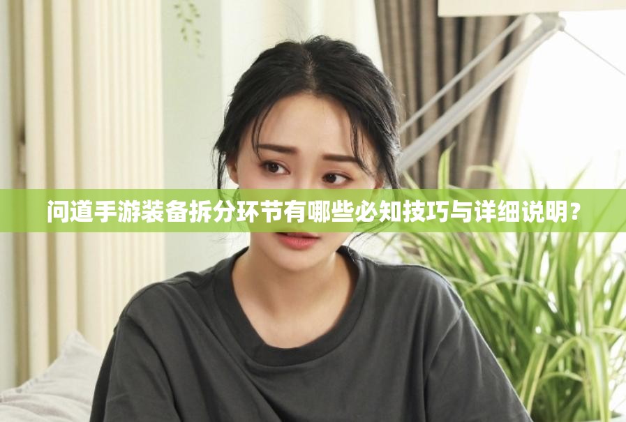 问道手游装备拆分环节有哪些必知技巧与详细说明？