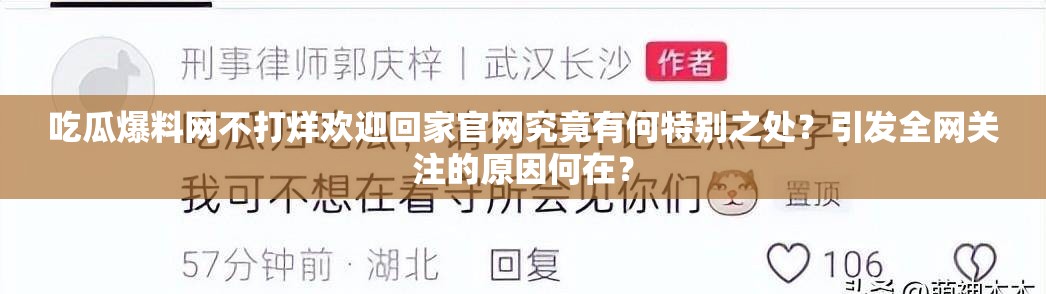 吃瓜爆料网不打烊欢迎回家官网究竟有何特别之处？引发全网关注的原因何在？