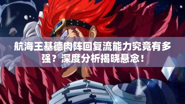 航海王基德肉阵回复流能力究竟有多强？深度分析揭晓悬念！