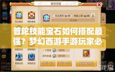普陀技能宝石如何搭配最强？梦幻西游手游玩家必看详解！