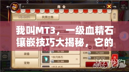 我叫MT3，一级血精石镶嵌技巧大揭秘，它的演变史中隐藏了哪些秘密？