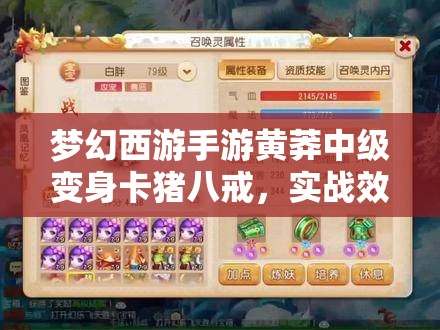 梦幻西游手游黄莽中级变身卡猪八戒，实战效果究竟如何？