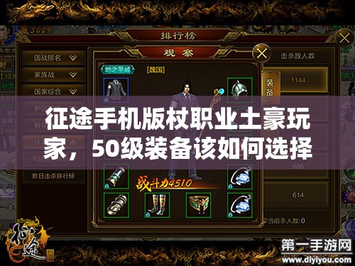 征途手机版杖职业土豪玩家，50级装备该如何选择，全攻略揭秘？