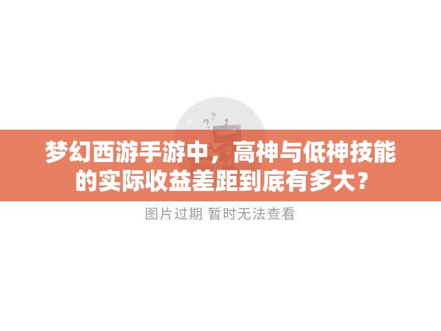 梦幻西游手游中，高神与低神技能的实际收益差距到底有多大？
