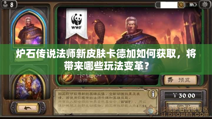炉石传说法师新皮肤卡德加如何获取，将带来哪些玩法变革？